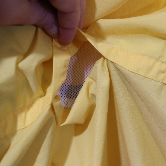 Nautica Yellow Vented Hidden Hood Nylon Windbreaker Jacket XL Preppy Sailing - Picture 7 of 16